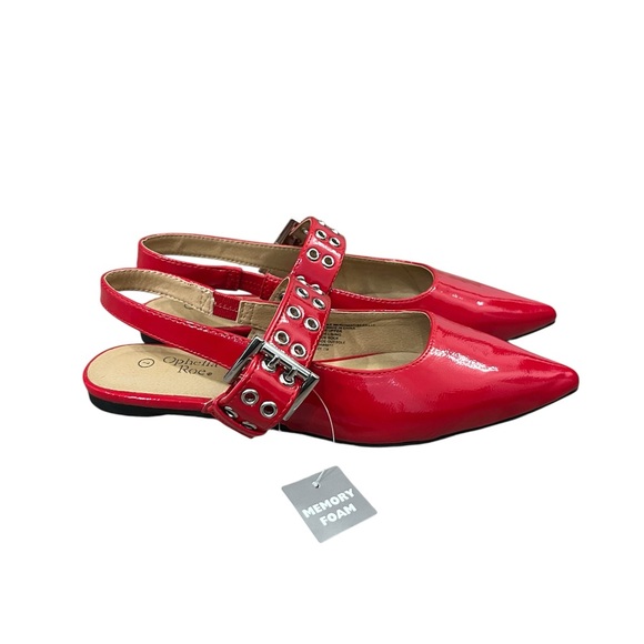 New Ophelia Roe Stylish Red Women's Flat Shoes with Memory Foam Size: 10 - Picture 2 of 5